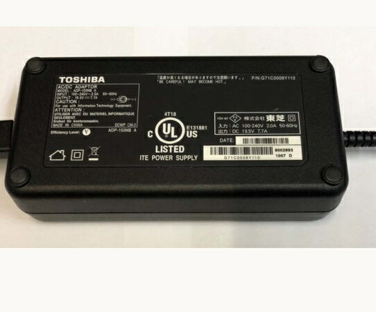 yÁzTOSHIBA ACA_v^[@ADP-150NB A G71C0008Y110 19.5V7.7A DC`F4pin^Cv