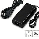 【中古】12V 5A DC 汎用スイッチング式安定化電源 60W アダプタ 100-220V AC to DC 5A 液晶モニターや LEDストリップライト DVR NVRセキュリティ カメラシステム DJ機材など用 (12V 5A)