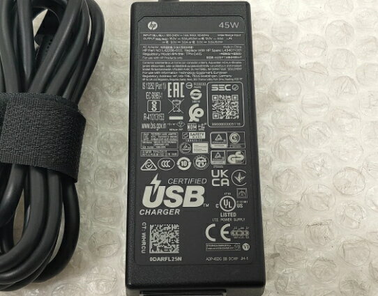 /HP純正 Type-C 45W TPN-DA15 L42206-003 USB ACアダプター HP Folio G1 、x360 1020 G2、Pavilion X2、Elite x2 1012 G1、Spectre X2、Spectre x360対応 45W USB-C TYPE-C ACアダプター TPN-CA01 TPN-CA02 TPN-LA19などと互換可能