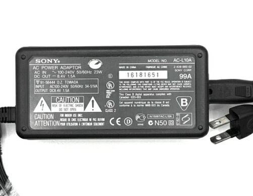 【中古】SONYデジタルビデオカメラ用純正電源ACアダプター SONY AC-L10A DC8.4V1.5A