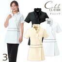 【キャララ Calala ストレッチ襟元フリル付 カシュクール 透け防止 吸汗 制電 チュニック CL-0184】襟元フリル前開きチュニッ 医療白衣 チュニック...