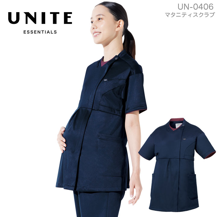 【5%OFFクーポン配布★11/25-26】マタニティスクラブ UNITE UN-0406 半袖 医療 白衣 看護師 医師 ドクタ..