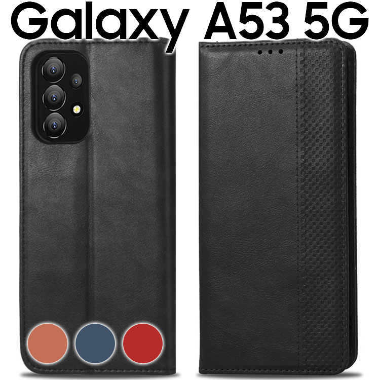 Galaxy A53 5G ケース 手帳 galaxya53 ケース 手帳 ギャラクシーa53 SC-53C SCG15 アンティーク オシャレ レザー カード入れ レザー 合皮 シンプル 北欧風