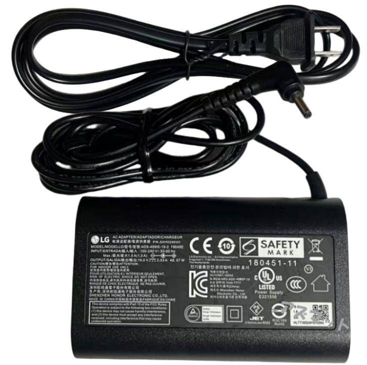 Rakuten - 純正 LG モニターディスプレイ用 ADS-48MS-19-2 19048E 48w 19V 2.53A 純正ACアダプター LG gram専用 極細ピン 外径約3.0mm 13Z970,シリーズ 14Z970, 14Z980, 14Z990, 14Z90N シリーズ 15Z970, 15Z980, 15Z990, 15Z90N シリーズ 17Z990, 17Z90N, 17Z95N シリーズ PSE認証