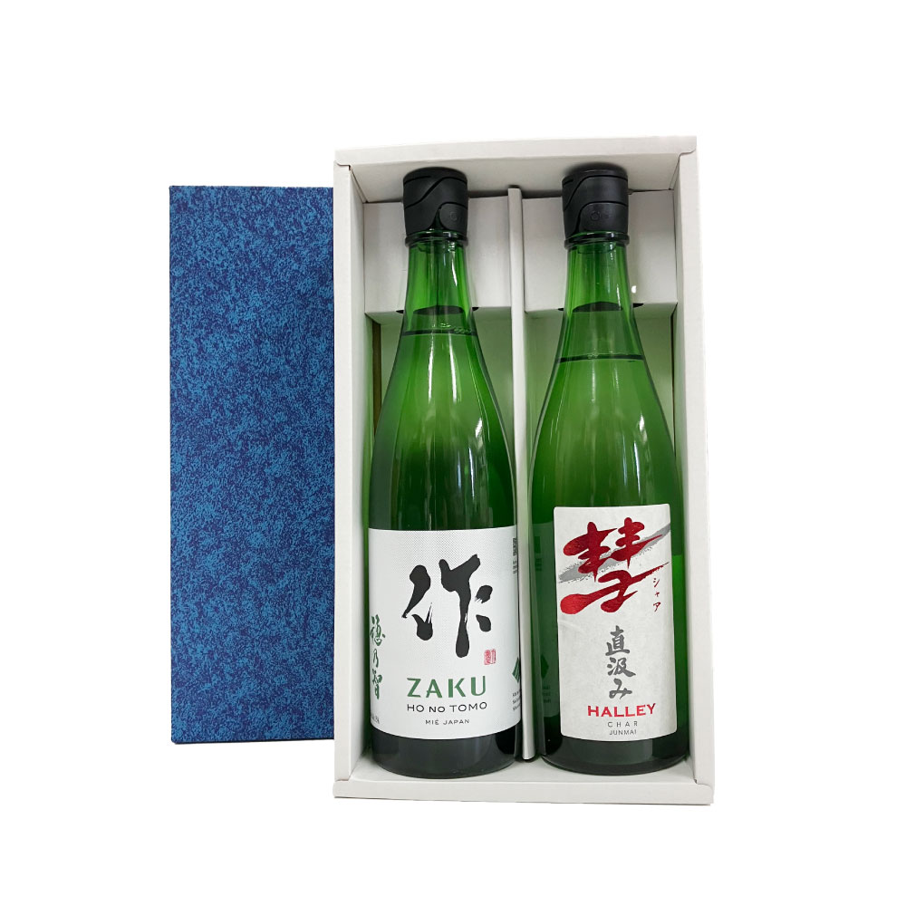 あの「ガンダム」を連想させる有名日本酒銘柄2種のセット。ご贈答品としてもおススメです！ 【セット内容】 作 穂乃智 (ざく ほのとも)750ml 三重県 清水清三郎商店 甘く爽やかでバランスのよいライチのような香り。米の旨味もしっかりと感じさせながら、後味はすっきりとしたキレの良さがあります。滑らかな甘みと軽快なのど越しをあわせ持った純米酒です。 彗 (シャア) HALLY 直汲み 純米 長野県 遠藤酒造場 搾りたてを直接汲み取り、瓶詰めした純米酒。米の香りは穏やかで、ジューシーな旨みと嫌味のない優しい酸味のバランスが絶妙。ふくよかな甘みに驚かされますが、スッと消える心地よい後口で飲み飽きしません。