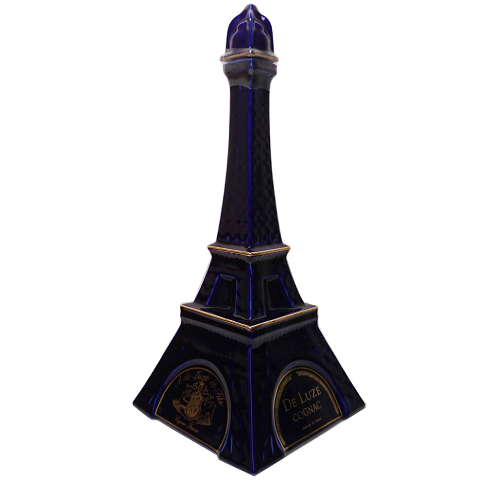 ドリューズ エッフェル塔 陶器 青 40度 箱なし 700ml/de luze cognac/tour eiffel/limoges porcelain decanter /