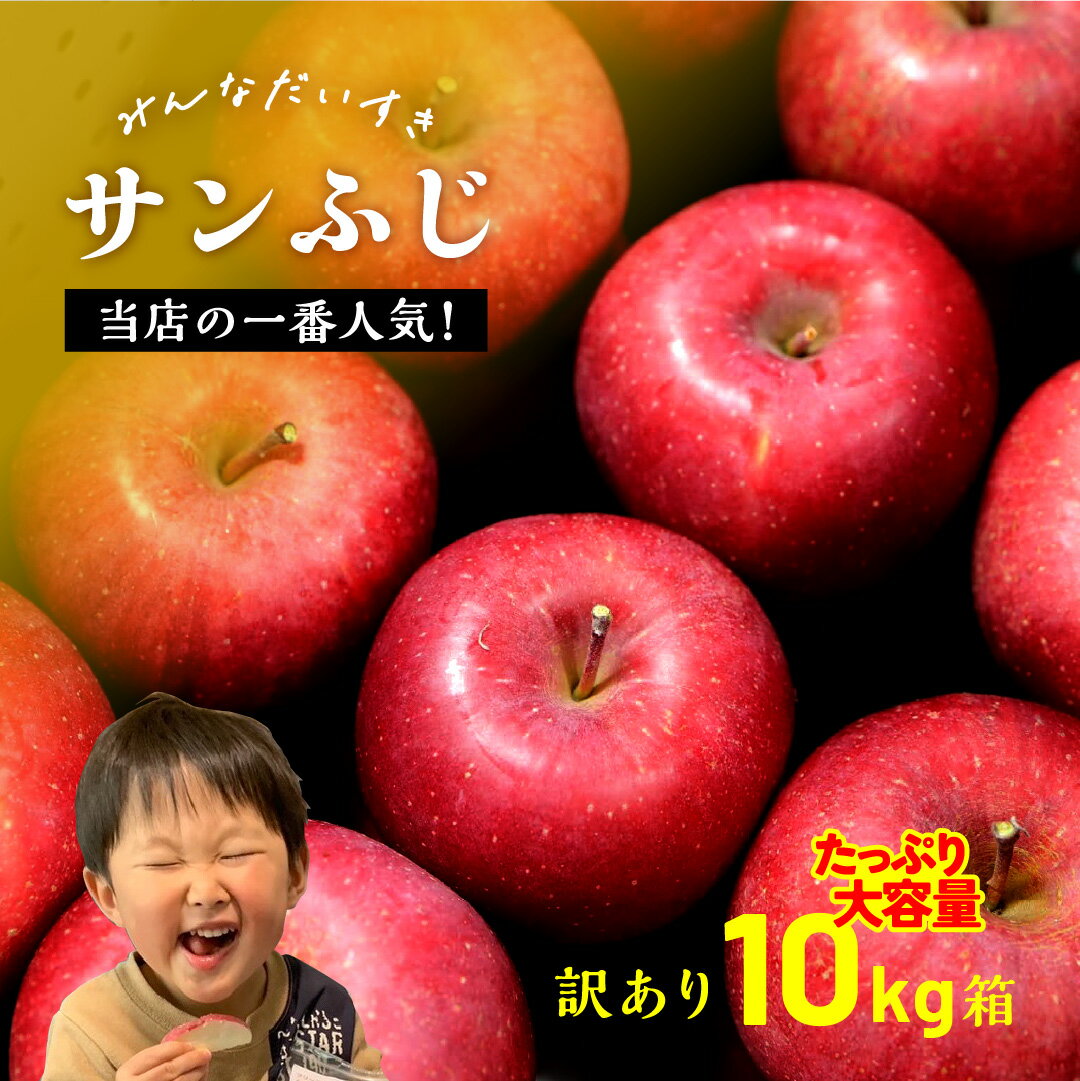 当店一番人気「ふじ10キロ箱訳アリ品」11月中旬から 農林水産大臣賞 訳あり りんご サンふじ ふじ 長野県産 安曇野 信州産 産地直送 送料無料 10キロ 箱使用 果物 フルーツ 鮮度抜群 産地直送