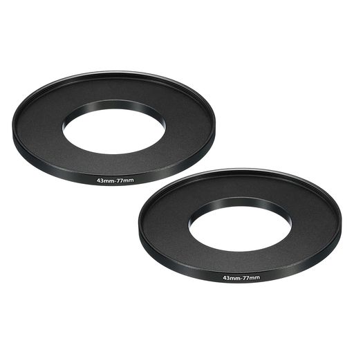 PATIKIL 43 mm-77 mm 金属ステップアップリング 2個 カメラレンズフィルターアダプ...