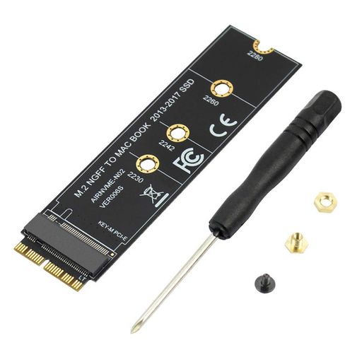 MacBook Air Pro用M.2 NVME SSD変換アダプターカード Retina(2013-2017年)、A1465 A1466 A1398 A1502用のNVME / AHCI SSDアップグレードキット(ブラックロングアダプター)