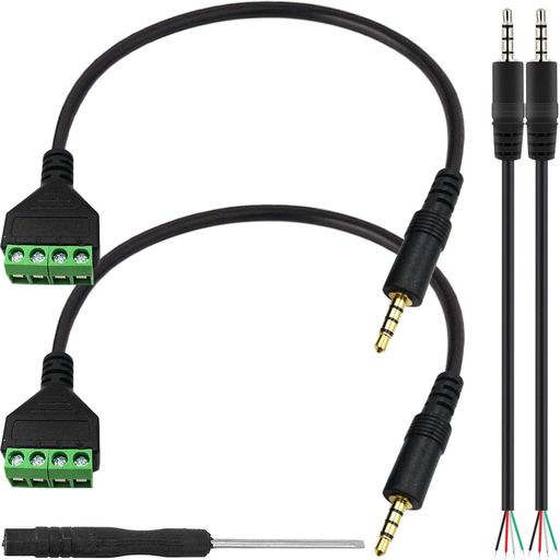 Xiatiaosann 3.5mmミニプラグ 4極変換ケーブルアダプタ ステレオヘッドホンケーブ...