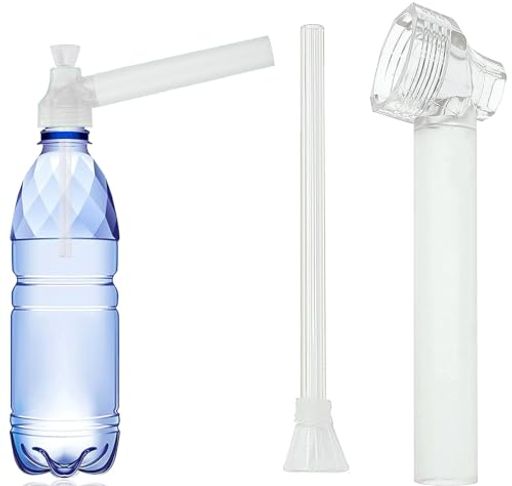 水パイプ ボング ガラスパイプ マウスピース 作成キット ペットボトル対応 持ち運び簡単 手軽DIY アタッチメント 交換用パーツ(透明*1)