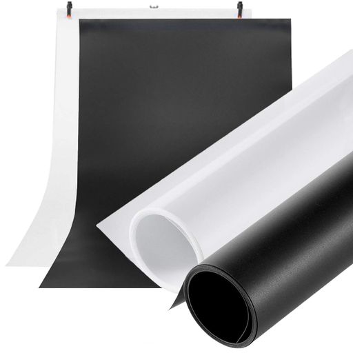 Meking 撮影用 PVCパネル バックペーパー 120cm x200cm 背景シート 人物写真 製品撮影 ホワイト+ブラック 2色