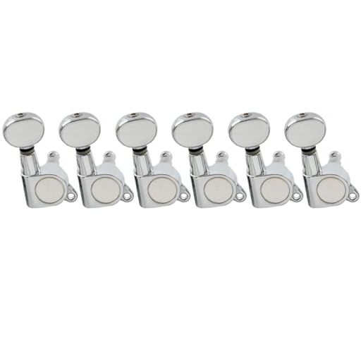 ストラトキャスター/ テレキャスターギター用 ペグ取付穴:10mm 材質:金属合金;ギア比1:15 6連;ナット / ワッシャー / ビス付 パッケージ内容:6個セット(6連)