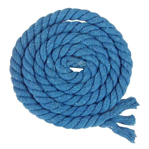 カラー綿ロープ 直径8mm/10mm/12mm/20mm 綿ロープ3ツ打 10M/20M 柔らか 太い 手芸用 天然 コットンロープ 手作り インテリア 飾り DIY (ブルー 10mm/20M)