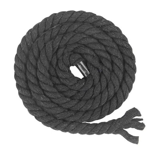 カラー綿ロープ 直径8mm/10mm/12mm/20mm 綿ロープ3ツ打 10M/20M/50M 柔らか 太い 手芸用 天然 コットンロープ 手作り インテリア 飾り DIY (ブラック 8mm/50M)
