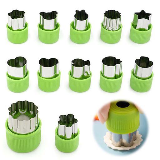 EsiFare クッキー型【12個セット】クッキー型抜き テンレス製 野菜 型抜き 野菜抜き型 かわいい 動物 多角形 星型 花 クッキーの型 野菜カッター 果物カッター お弁当 お菓子 DIY手作り 製菓…