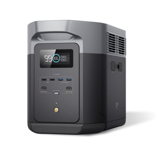EcoFlow ポータブル電源 DELTA 2 Max 2048Wh 大容量 エコフロー リン酸鉄リチウム使用 10年長寿命 2000W定格出力 (瞬間最大2400W) 100分高速フル充電 15出力ポート搭載 EPS無停電装置