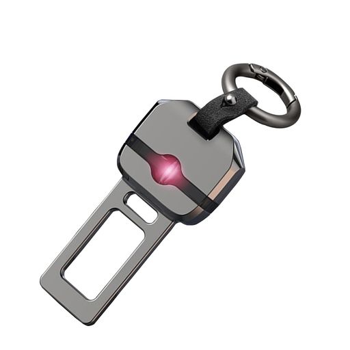 Juckier 静電気除去キーホルダー 車内用 LED確認ランプ付き 多機能デザイン 助手席 荷物固定 ペット乗車時用 誤警報防止 防塵キャップ付属 コンパクト 合金製 (ブラック)