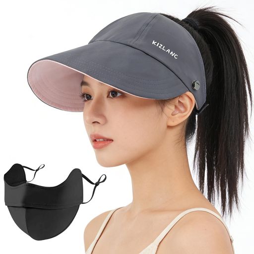 【仕様】素材:ポリエステル 内容:サンバイザー X 1、マスク X 1 頭囲:54~58cm(サイズ調節可能)、つばの広さ:10cm 深さ:約13cm。 【小顔効果・スッピン隠しにも!】つばが広く顔周りをカバー出来、視覚的に小顔に見え、急なお出かけ時のスッピン隠しにも最適なアイテムです!後部は調節しやすいマジックテープ付きです!頭の大きさに合わせて調整が可能です。 【マスク掛け可能】帽子の両側にはマスクを掛けるボタンがあり、マスクを長時間着用に伴う耳の裏の痛みがありません。 【冷感マスク付き】接触冷感素材で作られてシルクのようにさらさら柔らかい肌触り、快適サラサラ続く!3D立体縫製で包容力が良い、隙間なくピッタリと顔にフィットします。開口デザインで息も排出できるようにしました。 【折り畳み可能】使わない時はぐるぐる丸めてリュックやカバンの中に収納でき旅行や外出先でも邪魔になりません。
