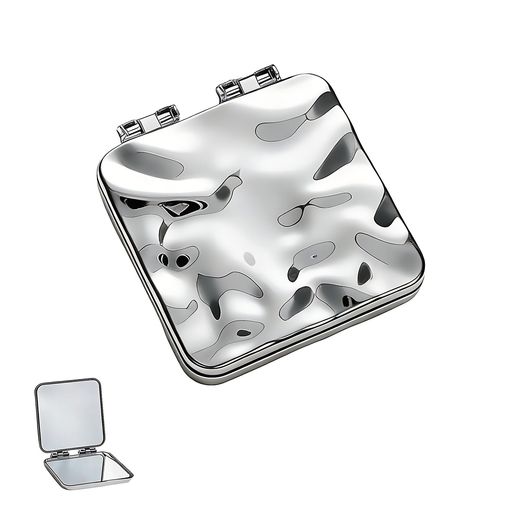 【製品仕様】本製品は折りたたみ式の両面鏡1つが含まれています。サイズ:6.5cm*6.5cm、色:ピンクとシルバーから選べます、タイプ:携帯用両面鏡、スタイル:フリップ式、デザイン:波模様。 【高品質素材】手鏡 折畳み は電気メッキ銀技術を使用しており、フレームはエレガントな金属の波模様を呈し、凹凸のあるデザインは視覚的な層を引き立て、全体の構造を強化します。コンパクト ミラー 表面は堅牢で割れにくい特性を持ち、豪華さと長期間の耐久性を兼ね備え、日々のメイクアップに伴います。 【マグネット設計】手鏡 コンパクト は、内蔵されたマグネット設計により、軽く閉じるだけで安定して閉鎖され、ミラー表面を傷から保護します。鏡身は0°から180°まで自由に調整可能で、立ってメイクをする時も座ってメイクを整える時も最適な角度に簡単に調整でき、使いやすいだけでなく心地よいです。 【高解像度ミラー】鏡 持ち運び 表面はクリアで歪みなく画像を映し出し、肌色やメイクの詳細を正確に再現します。自然光のもとでも室内灯下でも、均一なベースメイクや精密なアイライナーの修正を助け、毎回のメイクアップに自信を与えてくれます。