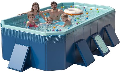 🏊【ご家庭に合わせて選べる4サイズ展開】本製品は1.85m・2.1m・2.6m・2.95mの4サイズをご用意。設置スペースや用途に合わせてお選びいただけます。2.6mサイズは、外寸約260x165x51cm、内寸約223x133x51cmで、1~6人で使いやすいサイズです。お子様との水遊びはもちろん、親子やご家族でゆったり楽しみたいご家庭にもおすすめです。 🏊【空気入れ不要、届いてすぐ使える】空気を入れる必要がない折りたたみ式プールなので、面倒な準備が不要です。組み立ても簡単で、届いたその日からすぐに使用できます。インフレータブルタイプのような空気漏れの心配が少なく、電動ポンプを別途用意する必要もありません。ベランダや庭先でも使いやすく、暑い季節の水遊びにぴったりです。 🏊【丈夫で使いやすい防水仕様】側面には約7mmの高強度4層複合素材、底面には約3mmの高品質PVC素材を採用。しっかりとした厚みがあり、耐摩耗性・耐久性に優れています。破れにくく、水漏れしにくい設計で、毎日の水遊びにも使いやすい家庭用プールです。