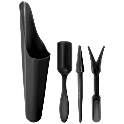 M METERXITY 1セット園芸シャベル手工具 多肉植物移植・栽培用掘りスコップキット プラスチック製ミニ園芸ツールセット 盆栽/花植え用 [黒]