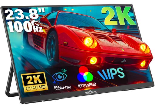 InnoView モバイルモニター 23.8インチ 2K モバイルディスプレイ QHD(2560x1440) 100%sRGB 100Hz ポータブルモニター 大画面 ゲーミングモニター IPS液晶パネル 非光沢 HDRモード FreeSync