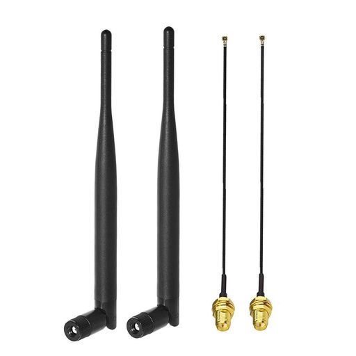 BINGFU NGFF M.2 アンテナ キット (6dbi アンテナRP-SMAオス + ケーブル 20cm) 2セ...