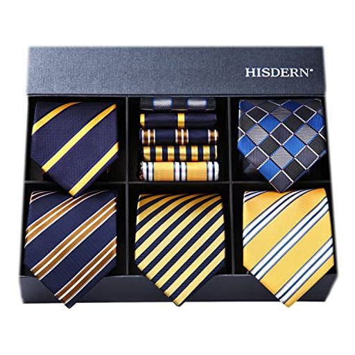 🎁【 セット内容 】ネクタイ 5本 +ポケットチーフ 5本、HISDERNブランド専用ボックスが付きます。 星(塗り潰し) 商品サイズ:ネクタイ 幅8.5cm / 長さ150cm | ポケットチーフ: 31cm*31cm。 🧵【混紡工芸】1200針で混紡を編み上げた後、引張りと延伸の過処理し、ネクタイの結び目がやすく、形が崩れにくい、耐久性と光沢感を実現します。 🗃【プレゼントボックス】ギフトパッケージ付きは、彼氏、 男性の友達、お父さんの 誕生日、父の日、クリスマスのプレゼントにおすすめ。 👔【多様な場合で使え 】おしゃれで洗練されたビジネス用ネクタイは、ビジネス、結婚式、パーテイー、就活、披露宴、二次会、入学式、卒業式、成人式などに最適。 💗【HISDERNについて 】お客様中心の原則に基づき、高品質な商品と優れたサービスを提供することを目指して、お客様が自分自身を表現できるようお手伝い。