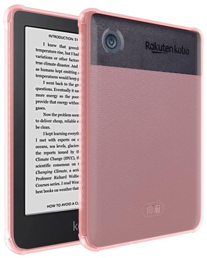 「指紋防止」TUDIA SKN Kobo Clara 2E 用 ケース6” eReader カバー (2022年発売)、【強化コーナー】 耐衝撃スリム黄変防止シリコンゲルグリップ軽量電子書籍リーダー用マット TPU バンパー - ピンク