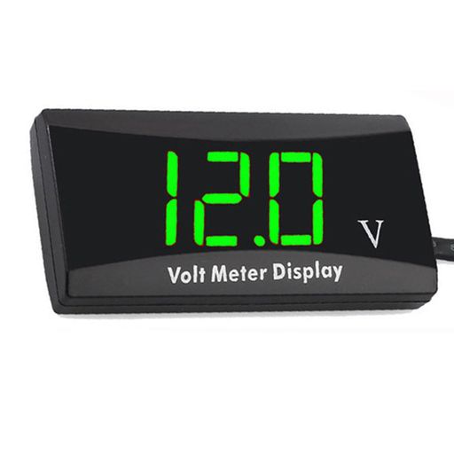 YFFSFDC バイク 電圧計 12V デジタル電圧計 車両電圧計 防水 コンパクト LED表示パネルメーター オートバイ スクーター用 小型電圧計 低電圧警報機能付き (緑)