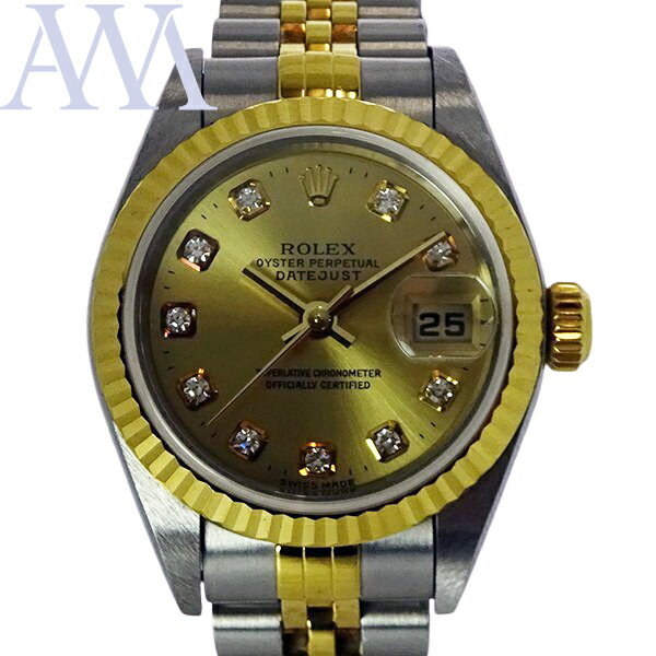 【ROLEX ロレックス】デイトジャスト 10Pダイヤモンド 79173G P番 レディース 腕時計 【美品中古】