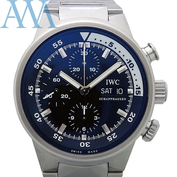 【IWC アイダブルシー】アクアタイマー クロノグラフ IW371928 SS デイデイト 黒文字盤 ...