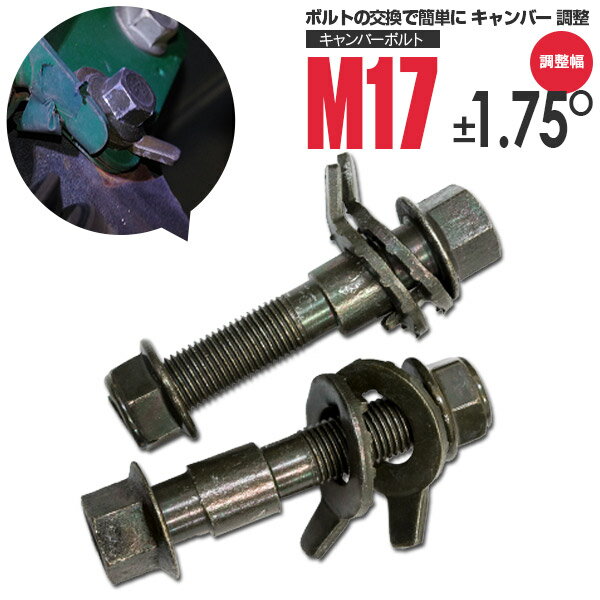 AZ製 キャンバーボルト M17 ヴァンガード A38W フロント 調整幅 ±1.75° 亜鉛メッキ処理 2本セット 【ネコポス限定送料無料】 AZ1