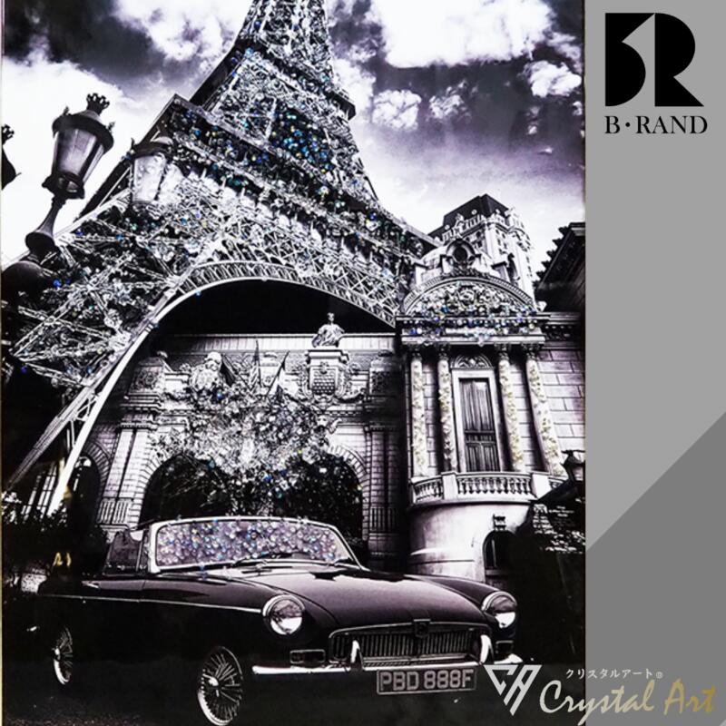 クリスタルアート モノクロ 43x63cm おしゃれ かっこいい キラキラ モダン 景色 車 絵 アートパネル アート オフィス サロン バー カフェ 水晶 引越し祝い 誕生日 プレゼント お祝い ギフト 記念日 ラウンジ 白黒 装飾 店舗 アスクイン ブランド BRAND endlessjourney