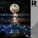 クリスタルアート モノクロ 54x64cm おしゃれ かっこいい キラキラ モダン 月 夜景 絵 アートパネル アート オフィス サロン バー カフェ 水晶 引...