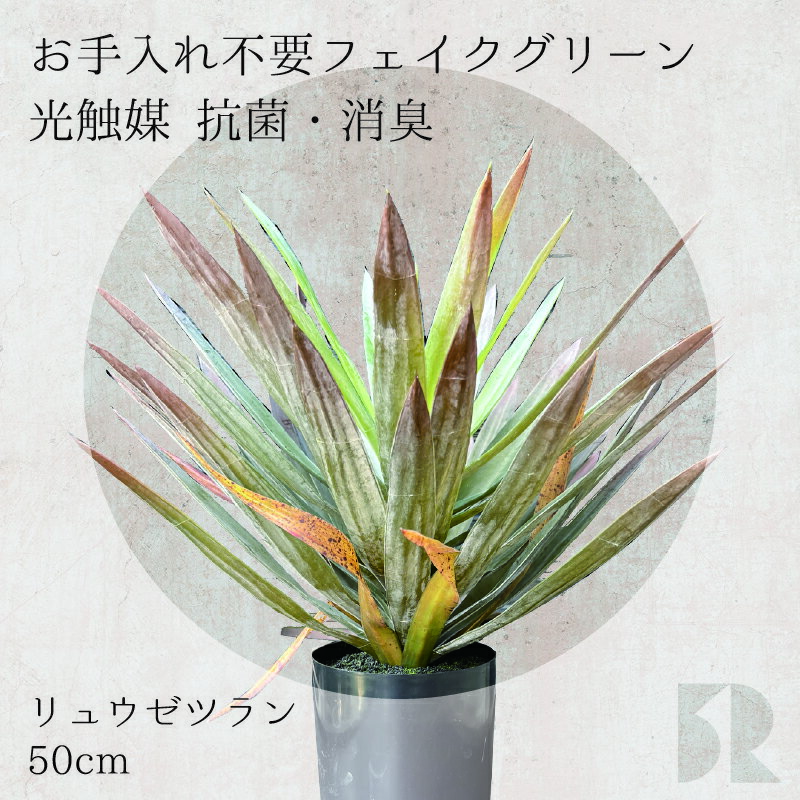 リュウゼツラン 人工観葉植物 50cm 光触媒 抗菌 防臭 観葉植物 造花 フェイクグリーン インテリアグリーン 水やり不要 お手入れ簡単 枯れない 虫がわかない 植物 おしゃれ リビング 玄関 プレゼント サロン カフェ 新築 ギフト アスクイン ASK IN ドラグッツ