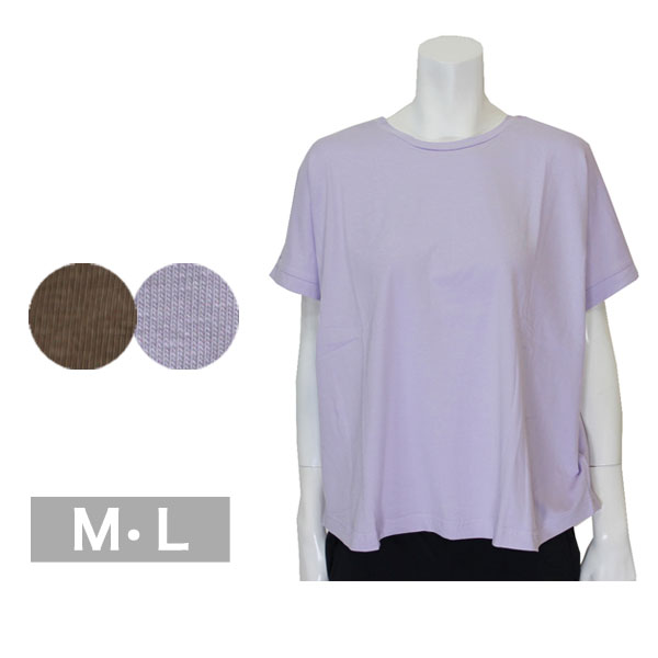 Rakuten - tシャツ レディース 春夏用 半袖 無地 紫色/茶色 M/L