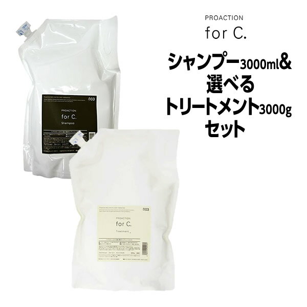 ナンバースリー forc プロアクション フォーシー シャンプー 3000ml ＆トリートメント 3000g 業務用 詰め替えセット NUMBER THREE no3