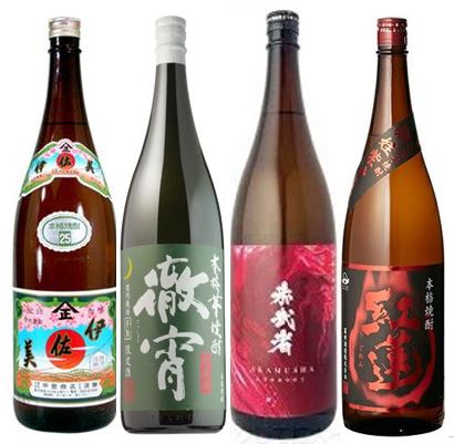 伊佐美 伊佐美・徹宵・赤武者ムラサキマサリ・紅蓮／限定芋焼酎　4本セット／各25度 1.8L