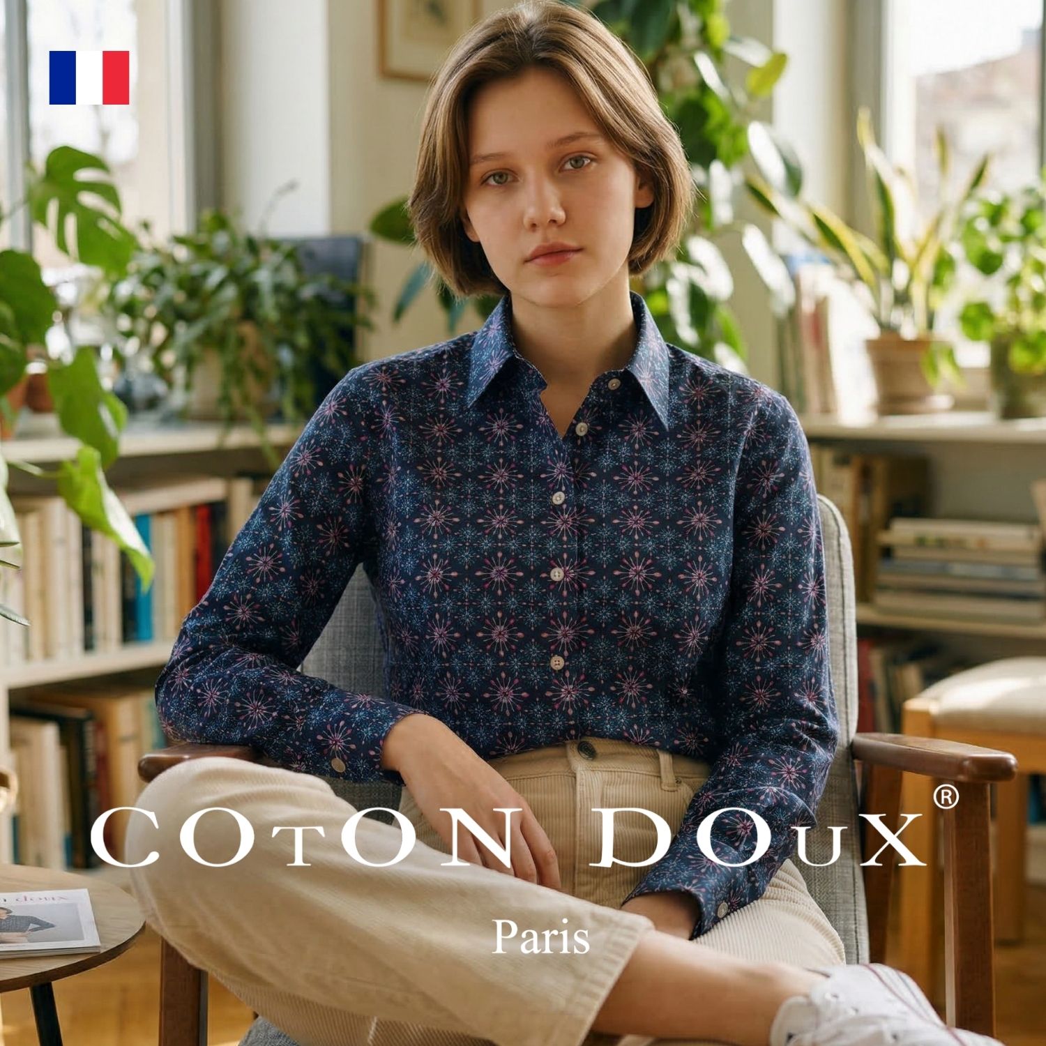 Rakuten - レディース シャツ 婦人 柄シャツ 派手シャツ ブラウス 花火 スプーンデザイン アート ブランド Coton Doux コトンドゥ l21ad2218spoons