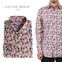 メンズ シャツ 長袖 月 ムーン 満月 上弦 下弦 宇宙 【秋のお出掛けに】フランス ポプリンシャツ 柄シャツ 大人 きれいめ セレブ レトロ プリント 総柄 ...