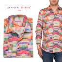 メンズ シャツ 長袖 柄シャツ 大人 きれいめ セレブ レトロ プリント 総柄 カラフル デザインシャツ カジュアルシャツ ドレスシャツ ストレッチ ノーアイロ...