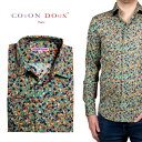 【38】メンズ シャツ 長袖 【夏も快適】フランス ポプリンシャツ 柄シャツ 大人 きれいめ プリント 総柄 カラフル デザインシャツ カジュアルシャツ ストレッチ ノーアイロン おしゃれ 高級 派手 ビリヤード イタリア ヨーロッパ Coton Doux コトンドゥ m11ad2053billiard