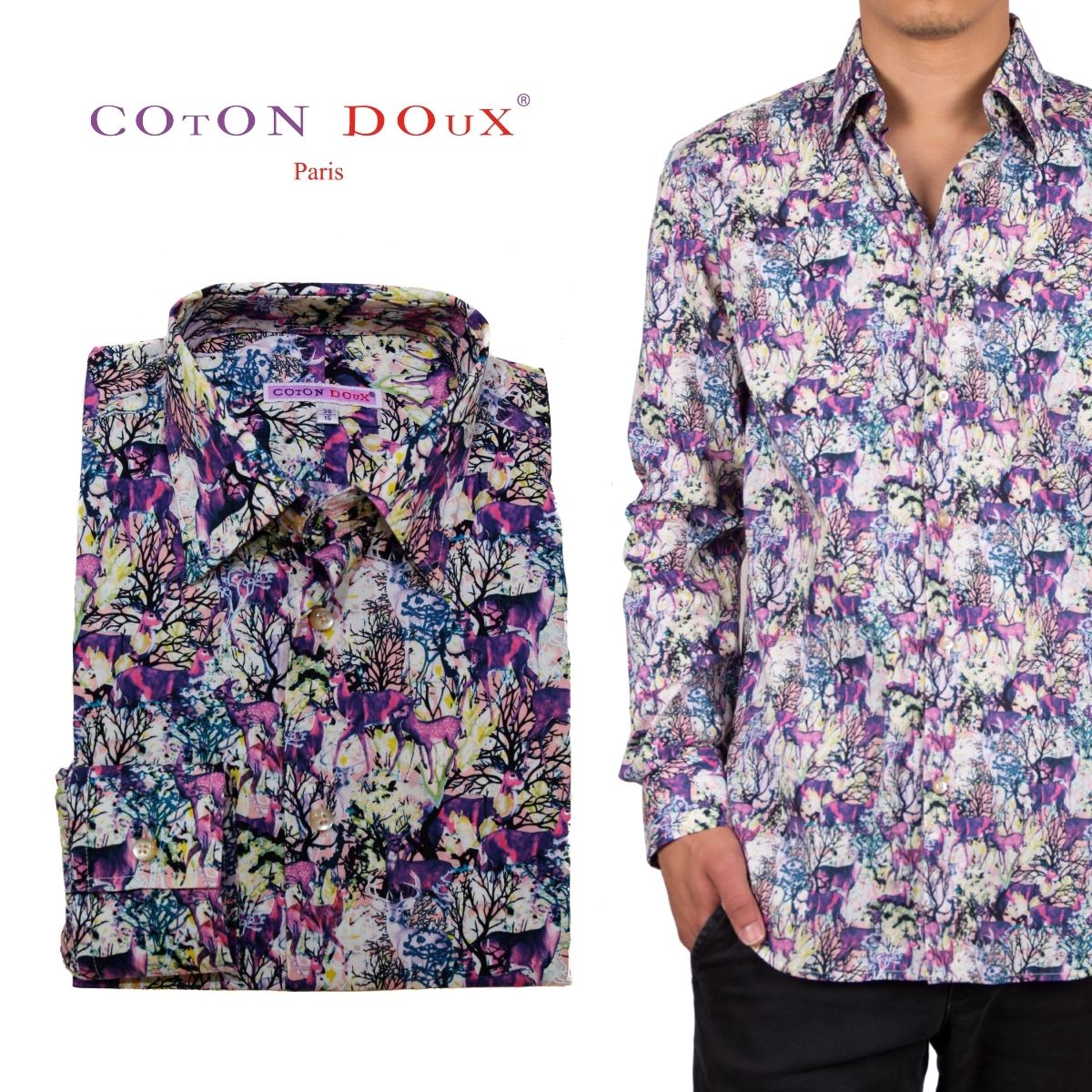 メンズ シャツ 長袖 柄シャツ 大人 きれいめ セレブ レトロ プリント 総柄 カラフル デザインシャツ カ..