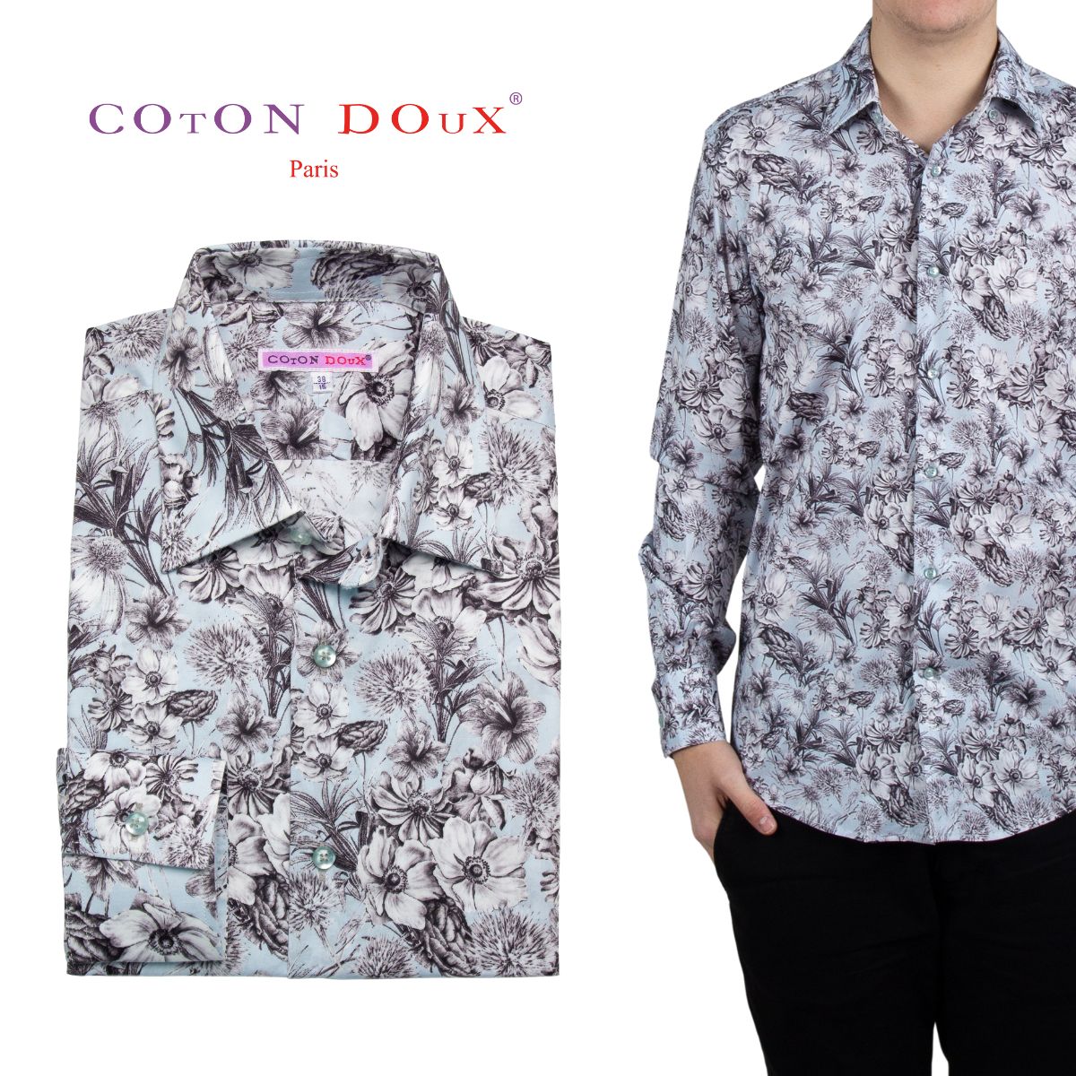 花柄 シャツ メンズ 長袖 柄シャツ フランス イタリア 大人 きれいめ セレブ レトロ プリント 総柄 デザインシャツ カジュアルシャツ ドレスシャツ ストレ...