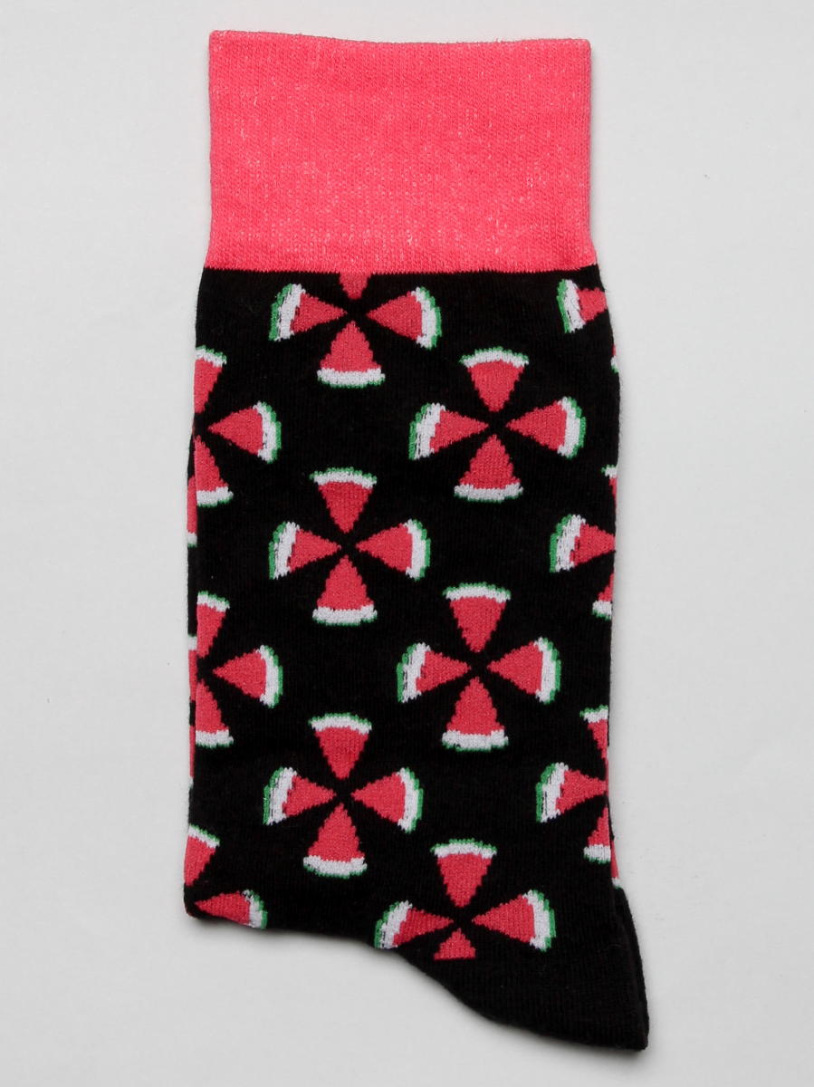 ソックス 靴下 くつした メンズ レディース 柄 ポップ 可愛い オシャレ お洒落 かわいい スイカ 果物 幾何学模様 CotonDoux（コトンドゥ） s22524