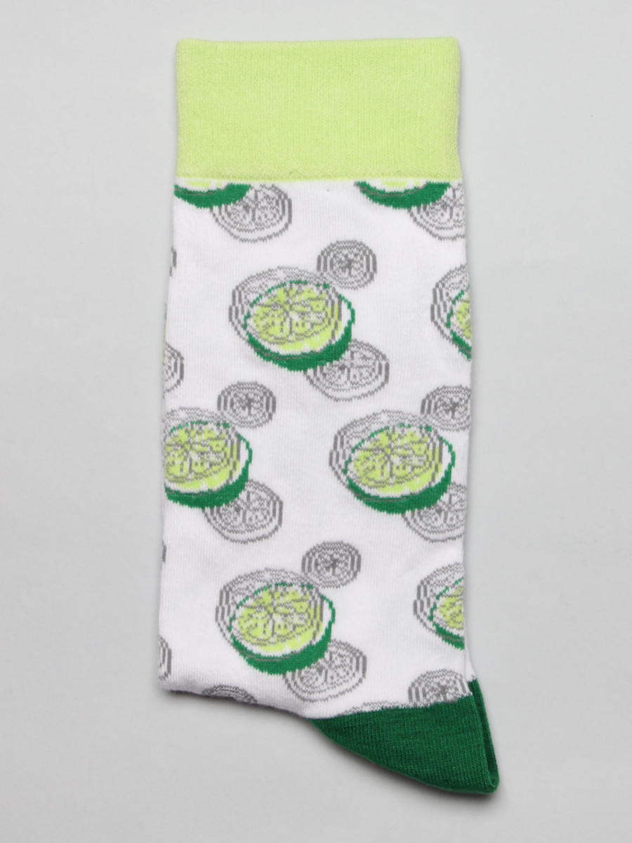 ソックス 靴下 くつした メンズ レディース 柄 ポップ 可愛い オシャレ お洒落 かわいい ライム グリーン CotonDoux（コトンドゥ） s22540