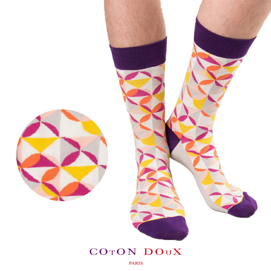 Coton Doux（コトンドゥ）ソックス メンズ レディース 柄 ポップ 派手 オシャレ s810316　ギフトにも最適な男女兼用靴下　フレンチアート ポップなデザイン