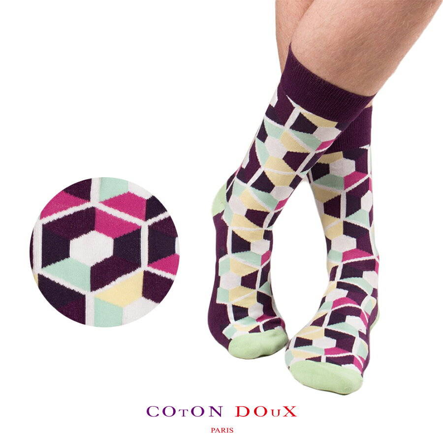 Coton Doux（コトンドゥ）ソックス メンズ レディース 柄 ポップ 派手 オシャレ s810342　ギフトにも最適な男女兼用靴下　フレンチアート ポップなデザイン